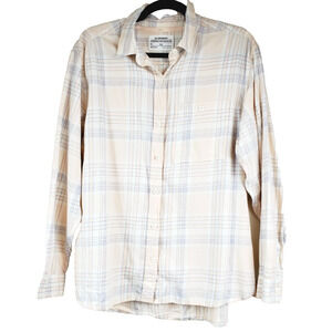 REI Co-op Womens‎ Large Top Camping Hiking 100% Cotton Button Down Plaid Light